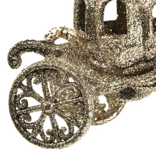 Floristik24 Wisząca dekoracja świątecznego wózka z brokatem 11x5x8,5cm