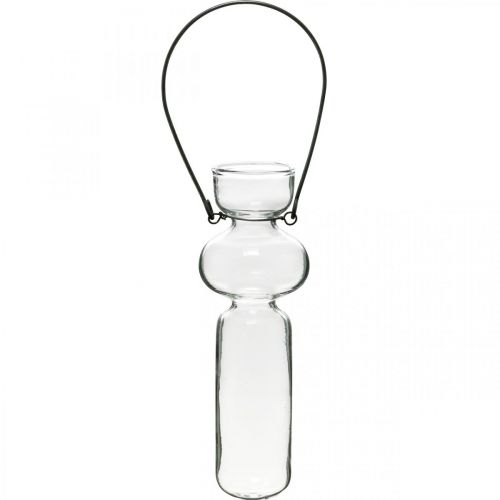 Floristik24 Mini szklane wazony do zawieszania szklanej dekoracji z drucianym wieszakiem H14cm 4szt