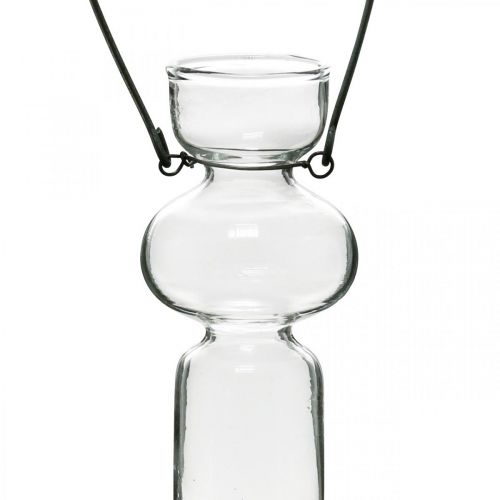 Floristik24 Mini szklane wazony do zawieszania szklanej dekoracji z drucianym wieszakiem H14cm 4szt