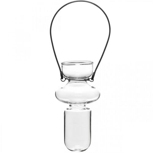 Produkt Mini szklane wazony wiszące wazon metalowy wspornik dekoracja szklana H10,5cm 4szt