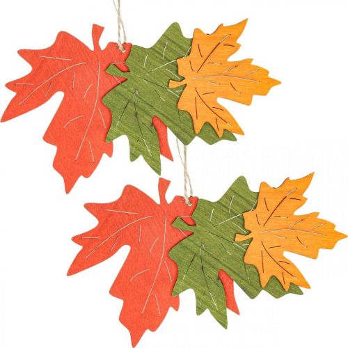Jesienna zawieszka dekoracyjna drewno liście liść klonu 22cm 4szt
