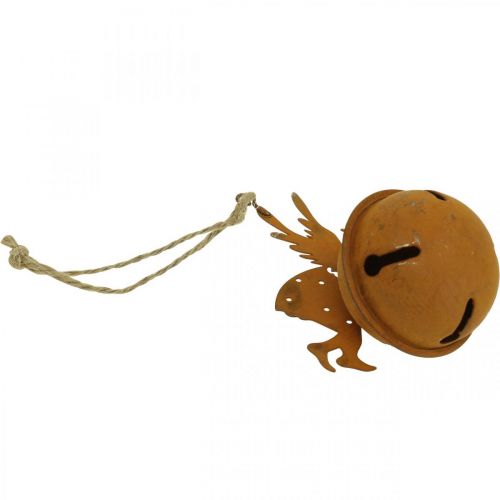 Floristik24 Wieszak na dzwonek bożonarodzeniowy anioł rdza deco wys.10cm 4szt