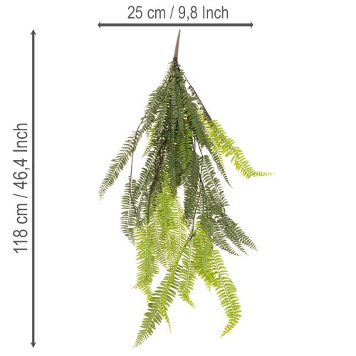 Sztuczna paproć, ozdobna gałązka paproci do przyklejania i zawieszania, 118 cm | Floristik24.pl