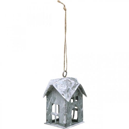 Produkt Świąteczny domek metalowy shabby chic biały W9,5cm 3szt