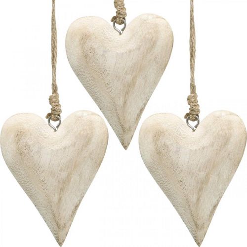 Produkt Serce drewniane, dekoracyjne serce do zawieszenia, dekoracja serca W13cm 4 szt