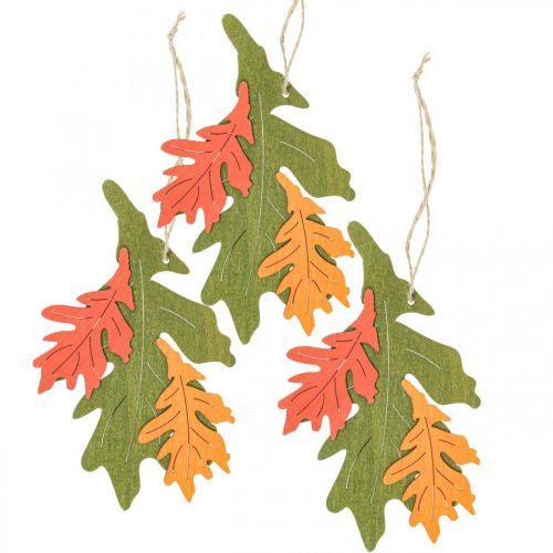 Jesienna zawieszka dekoracyjna liście drewna liść dębu 17cm 6szt