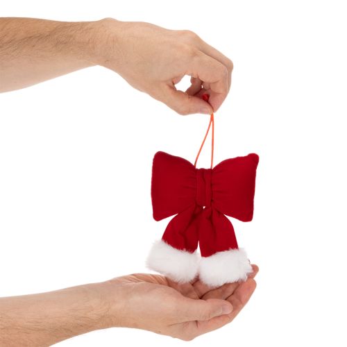 Kokarda materiałowa z flaneli z pluszowym wykończeniem, do zawieszenia, 15 cm | Floristik24.pl