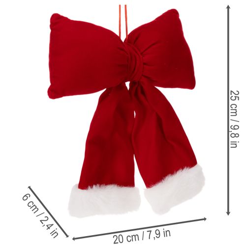 Dekoracyjna kokarda flanelowa z pluszowym wykończeniem do zawieszania, 25 cm | Floristik24.pl