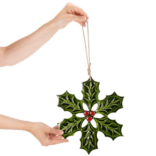 Ozdoba z ostrokrzewu, ozdoba świąteczna do zawieszenia, 26 cm | Floristik24.pl