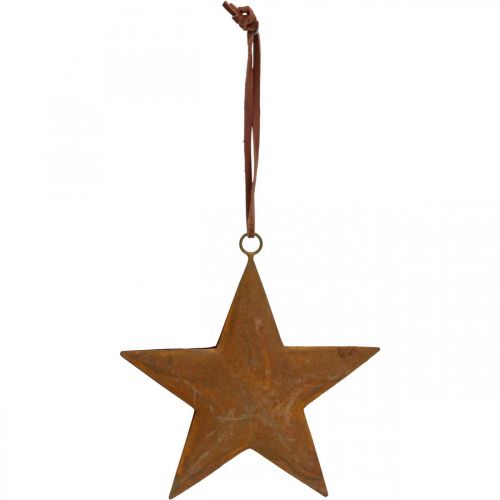 Floristik24 Wisiorek bożonarodzeniowy gwiazda metalowa gwiazda o wyglądzie rdzy W13,5 cm