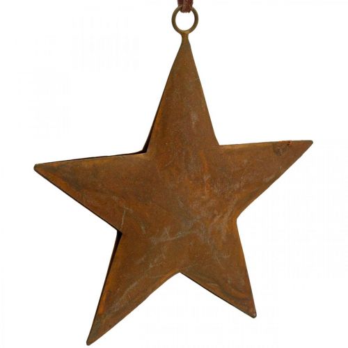 Floristik24 Wisiorek bożonarodzeniowy gwiazda metalowa gwiazda o wyglądzie rdzy W13,5 cm