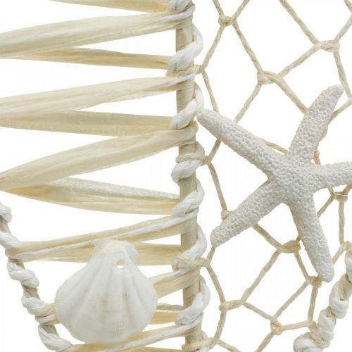 Floristik24 Deco Fish with Shell Deco, Maritime Deco, Fish to Hang White 38cm