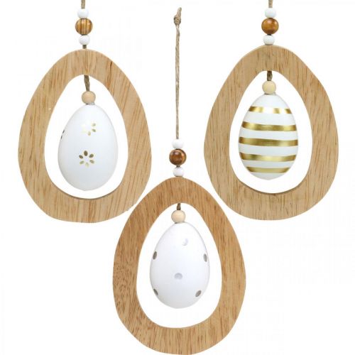 Produkt Pisanka do zawieszenia z wzorem jajek ozdoba wielkanocna wys. 12cm 3 szt.