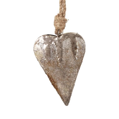 Dekoracja wisząca metalowe serca dekoracja serca srebrne 11cm 3szt
