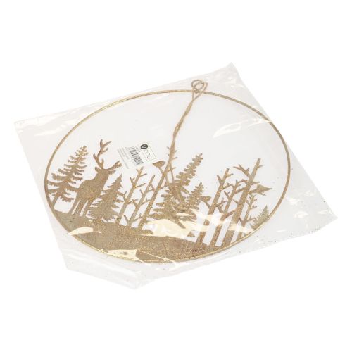 Produkt Dekoracyjny pierścionek metalowy jeleń leśny dekoracja vintage złoty Ø22,5cm