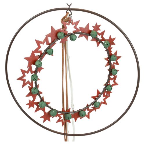 Produkt Dekoracja wisząca Świąteczny pierścień dekoracyjny metalowy drewniany vintage Ø19cm