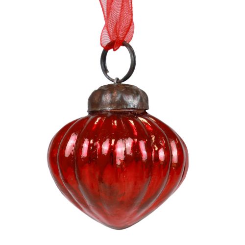 Produkt Ozdoby świąteczne szklane wieszaki dekoracyjne szkło czerwone 3,5×4cm 12 szt