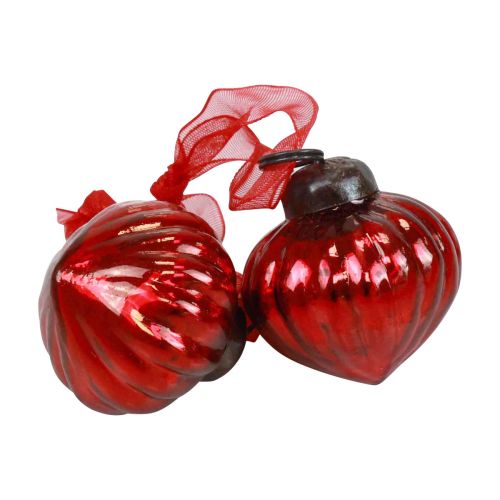 Produkt Ozdoby świąteczne szklane wieszaki dekoracyjne szkło czerwone 3,5×4cm 12 szt