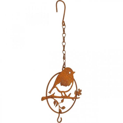 Produkt Ptaszek metalowy do zawieszenia, miejsce do karmienia, ptaszek z patyną haczyka 11,5×13cm