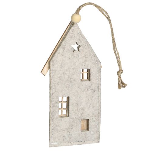 Produkt Domek do zawieszenia Świąteczna dekoracja filcowa beżowa 15cm 6 szt