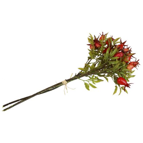 Produkt Ozdoba z dzikiej róży Sztuczne gałązki dzikiej róży L48cm 3 sztuki