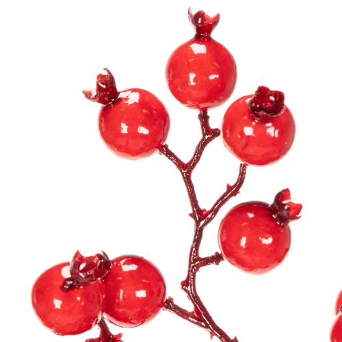 Sztuczna gałązka dzikiej róży z błyszczącymi owocami, 62 cm | Floristik24.pl