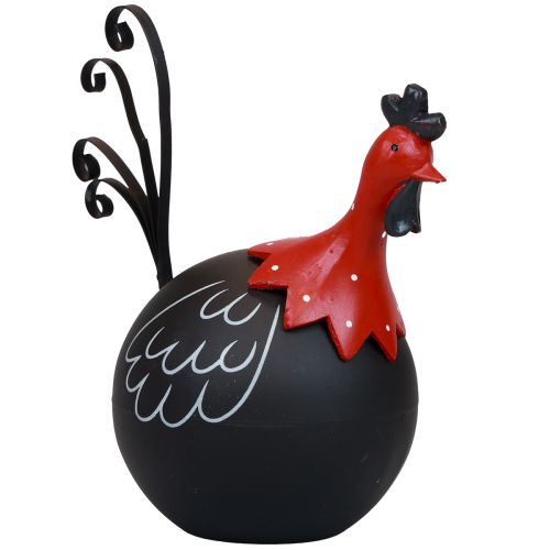 Floristik24 Kogut Dekoracja wielkanocna dekoracja metalowa kurczak czarny czerwony wys. 13,5 cm