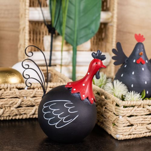 Produkt Kogut Dekoracja wielkanocna dekoracja metalowa kurczak czarny czerwony wys. 13,5 cm
