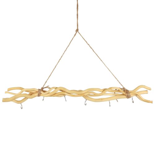 Floristik24 Listwa z haczykiem, dekoracja ścienna boho drewniana, dekoracja z haczykiem ściennym naturalna 60cm