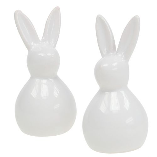 Królik ceramiczny biały 7,5cm 6szt | Floristik24.pl