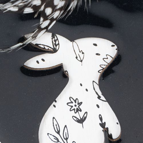 Produkt Drewniane pisanki do powieszenia, białe i czarne, 10 cm, 6 sztuk