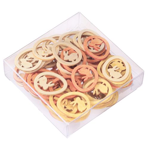 Produkt Króliczek w jajku dekoracja wielkanocna do samodzielnego wykonania dekoracja rozproszona drewno 4cm 72 szt