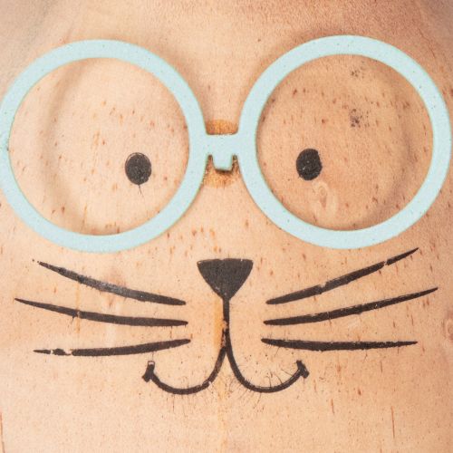 Produkt Drewniane figurki dekoracyjne w kształcie królików z pyszczkami, idealne do zabawnych dekoracji stołów i półek, 14 cm, 3 sztuki