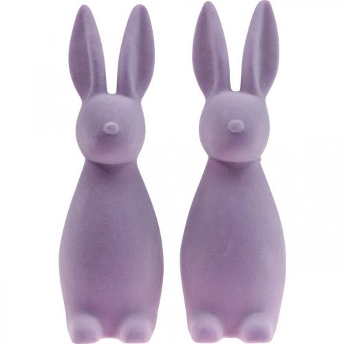 Produkt Dekoracyjny Zając Wielkanocny – 2. Wybór – Flokowany Liliowy H29,5 cm 2 szt.