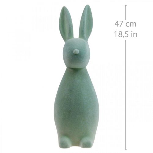 Produkt Dekoracyjny Króliczek Dekoracyjny Króliczek Wielkanocny – 2. Wybór – Flokowany Szaro-Zielony H47cm