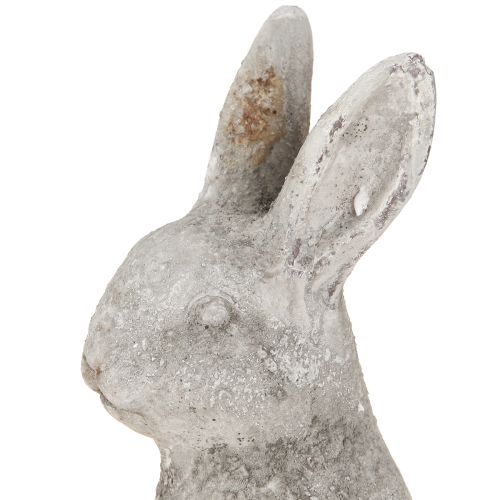 Produkt Siedzący Zając Wielkanocny Ceramiczny Antyczny Szary 13×10×22cm