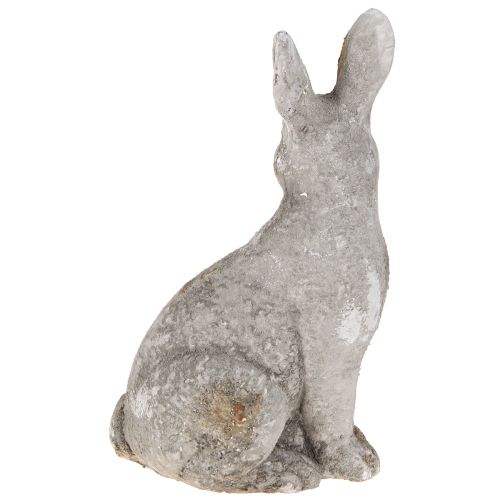 Produkt Siedzący Zając Wielkanocny Ceramiczny Antyczny Szary 13×10×22cm