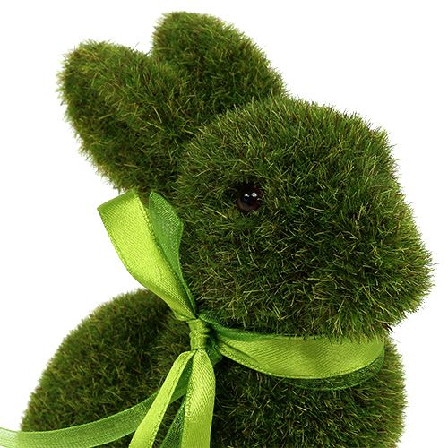 Floristik24 Królik siedzący zielony flokowany H15cm 3szt.