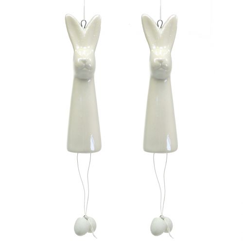 Floristik24 Króliczek do powieszenia biały 10cm 6szt