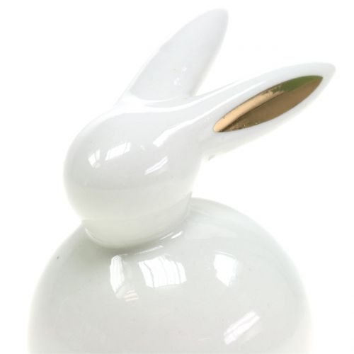 Floristik24 Figurka wielkanocna zajączek biało-złoty 8,5cm 4szt.