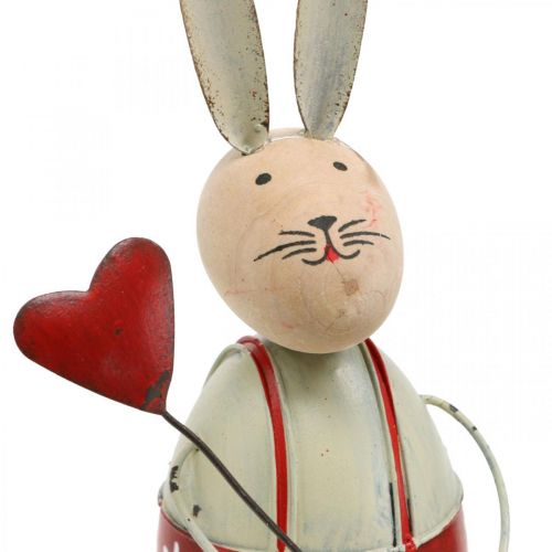 Produkt Króliczek z dziecinną ławką na krawędzie drewno wielkanocne, metal wys.21/23cm zestaw 2