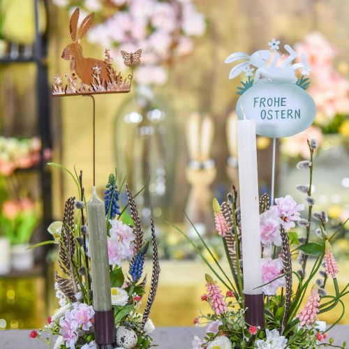Floristik24 Bunny flower plug rdza dekoracyjna wtyczka metalowa wielkanocna 11cm 4szt