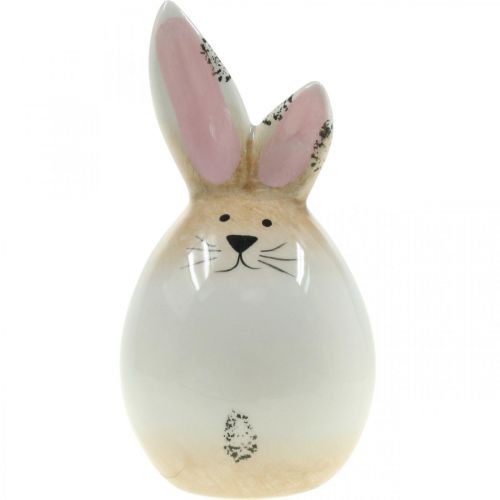 Produkt Zajączek ceramiczny biały jajko dekoracyjna figura królik Ø6cm H11.5cm