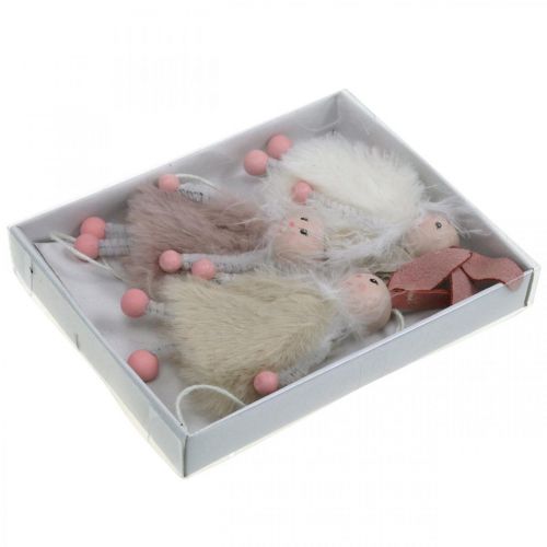 Floristik24 Zajączki, ozdoby wielkanocne, zawieszki wiosenne, zajączki wielkanocne do powieszenia beżowy, różowy, biały W12,5cm 3szt