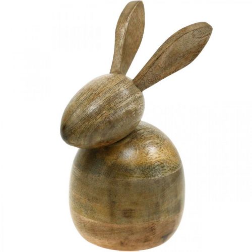 Floristik24 Siedzący królik drewniany, królik ozdobny, dekoracja drewniana, Wielkanoc 18cm