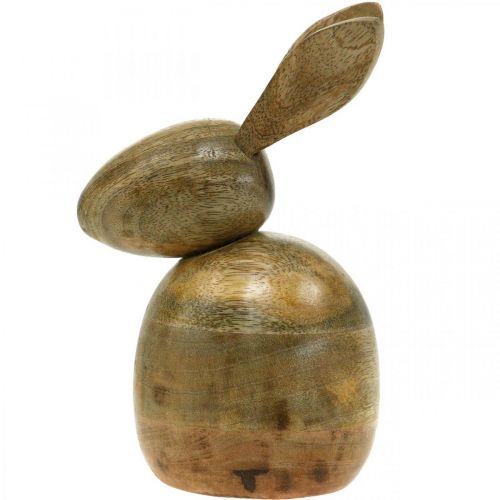 Floristik24 Siedzący królik drewniany, królik ozdobny, dekoracja drewniana, Wielkanoc 18cm