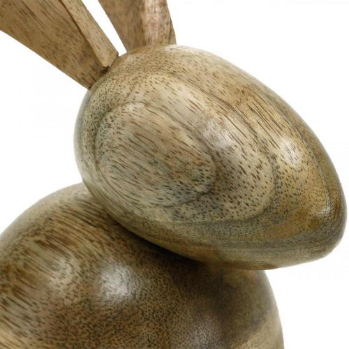 Floristik24 Siedzący królik drewniany, królik ozdobny, dekoracja drewniana, Wielkanoc 18cm