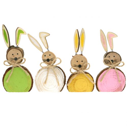 Floristik24 Drewno królika dekoracyjne w różnych kolorach 10 cm 8 sztuk