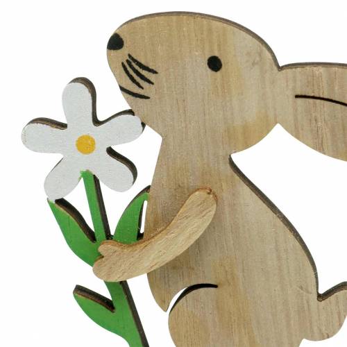 Produkt Króliczek w kształcie kwiatka wykonany z drewna 9cm 12 szt