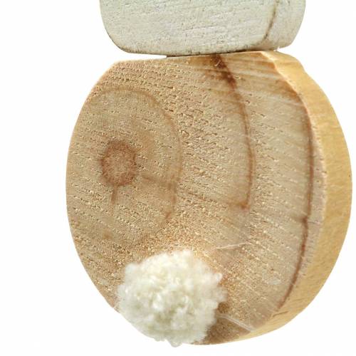 Floristik24 Zajączek wielkanocny do zawieszenia kremowy, różne rodzaje drewna naturalnego wys. 10,5 cm 8 szt